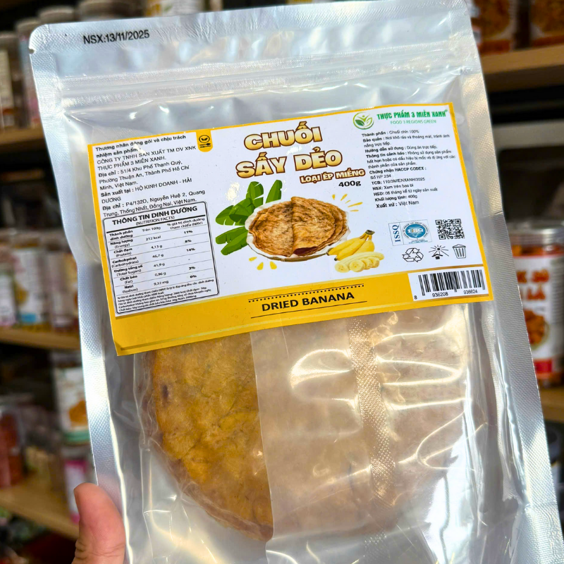 Nguồn hàng sỉ chuối Sấy Dẻo Loại Ép Miếng 400g - Túi Zip Bạc 4 Nguồn hàng sỉ chuối Sấy Dẻo Loại Ép Miếng 400g - Túi Zip Bạc