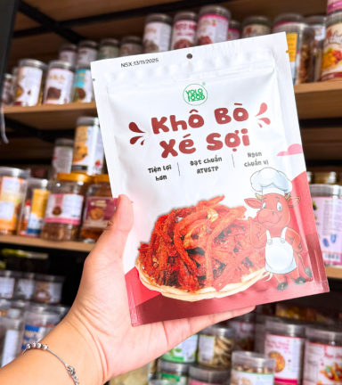 Khô Bò Xé Sợi Loại Thượng Hạng Thương Hiệu YOLO Gói 100g - KBXSYG100G
