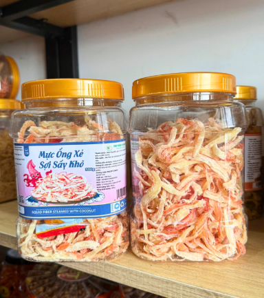 Mực Ống Xé Sợi Sấy Khô - Mực Dừa Thơm Ngon 500g - Hộp Lớn - MOXSSKHL500G