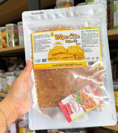 Mực Cán Tẩm Vị 250g - Túi Zip Bạc - MCTVTZB250G