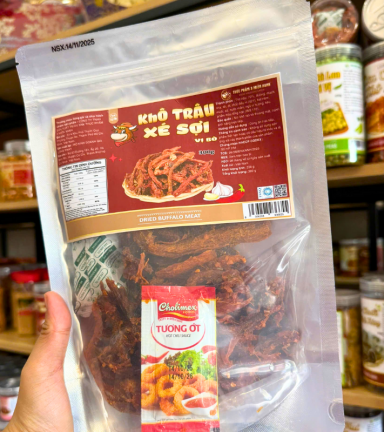Khô Trâu Xé Sợi Tẩm Vị Bò 300g - Túi Zip Bạc - KHTRUXSI