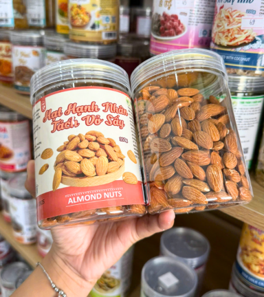 Hạt Hạnh Nhân Sấy Tách Vỏ Thơm Ngon 350g - Hũ Pet - HHNSTVHP350G