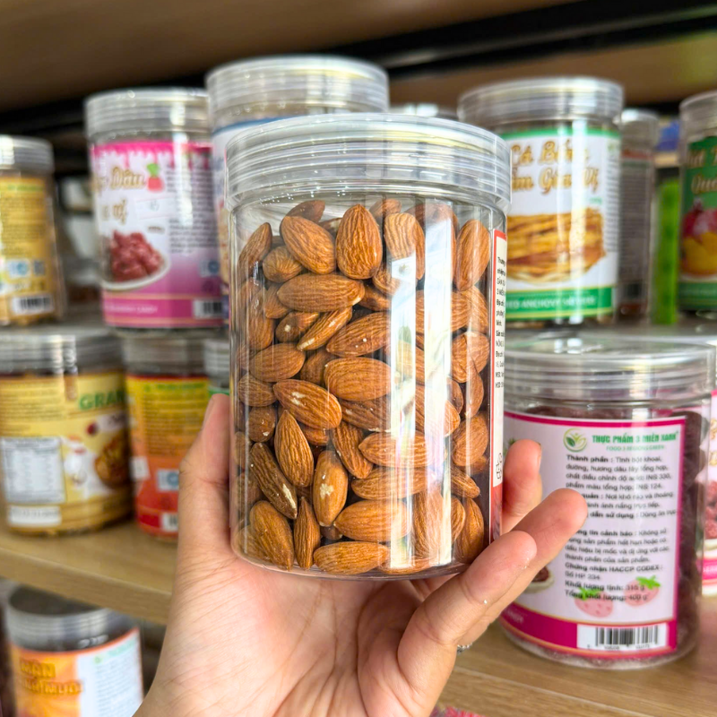 Hạt Hạnh Nhân Sấy Tách Vỏ Thơm Ngon 350g - Hũ Pet 5 Hạt Hạnh Nhân Sấy Tách Vỏ Thơm Ngon 350g - Hũ Pet