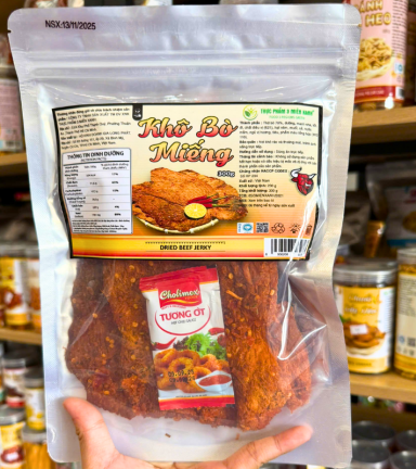Khô Bò Miếng 300g - Túi Zip Bạc - KHBMING