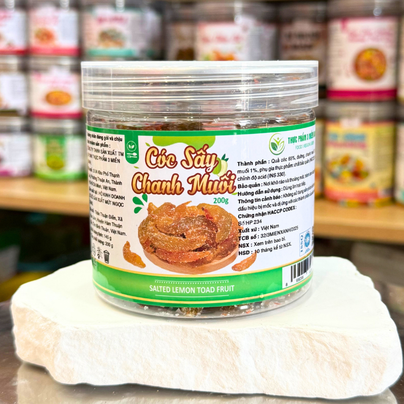 Cóc Sấy Chanh Muối Mini 200g - Hộp Pet 7 Cóc Sấy Chanh Muối Mini 200g - Hộp Pet