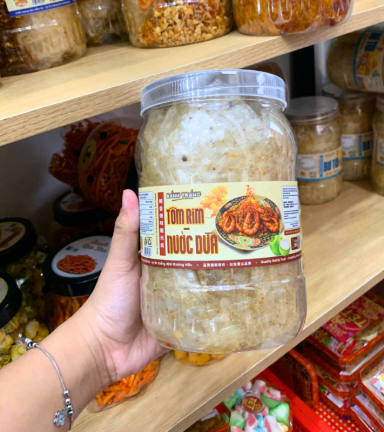Bánh Tráng Tôm Rim Nước Dừa 300g - Hộp Tròn - BTTRNDHT300G