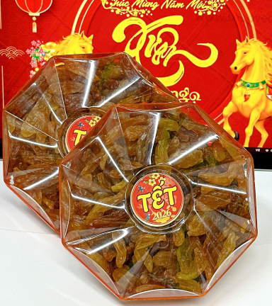 Nho Khô Nho Vàng Hộp Bát Giác 250g - NHOKHNHO