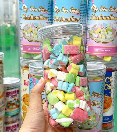 Kẹo Dẻo Bông Marshmallow 250g - Hộp Pet - KDBMHP250G