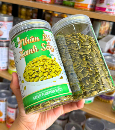 Nhân Bí Xanh Sấy Thơm Ngon 450g - Hũ Pet - NBXSHP450G