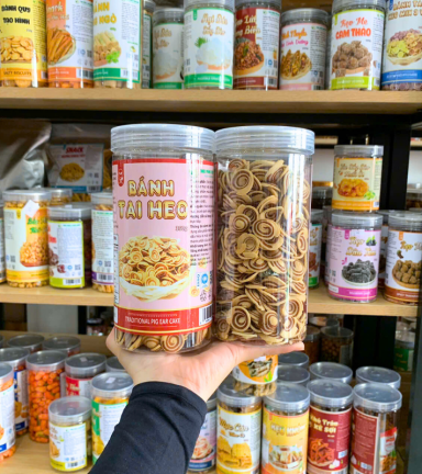 Bánh Tai Heo Nhí Nâu Thơm Ngon 350g - Hộp Pet - BTHNNHP350G