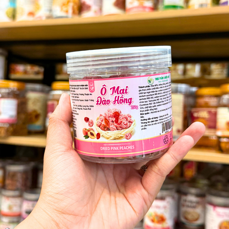 Shop sỉ ô Mai Đào Hồng Mini Thơm Ngon 250g - Hộp Pet 7 Shop sỉ ô Mai Đào Hồng Mini Thơm Ngon 250g - Hộp Pet