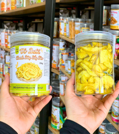 Vỏ Bưởi Chanh Dây Sấy Dẻo Thơm Ngon 250g - Hũ Pet - VBCDSDHP250G