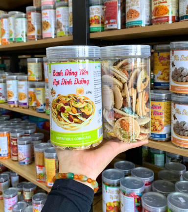 Bánh Đồng Tiền Hạt Dinh Dưỡng Thơm Ngon 350g - Hũ Pet - BDTHDDHP350G