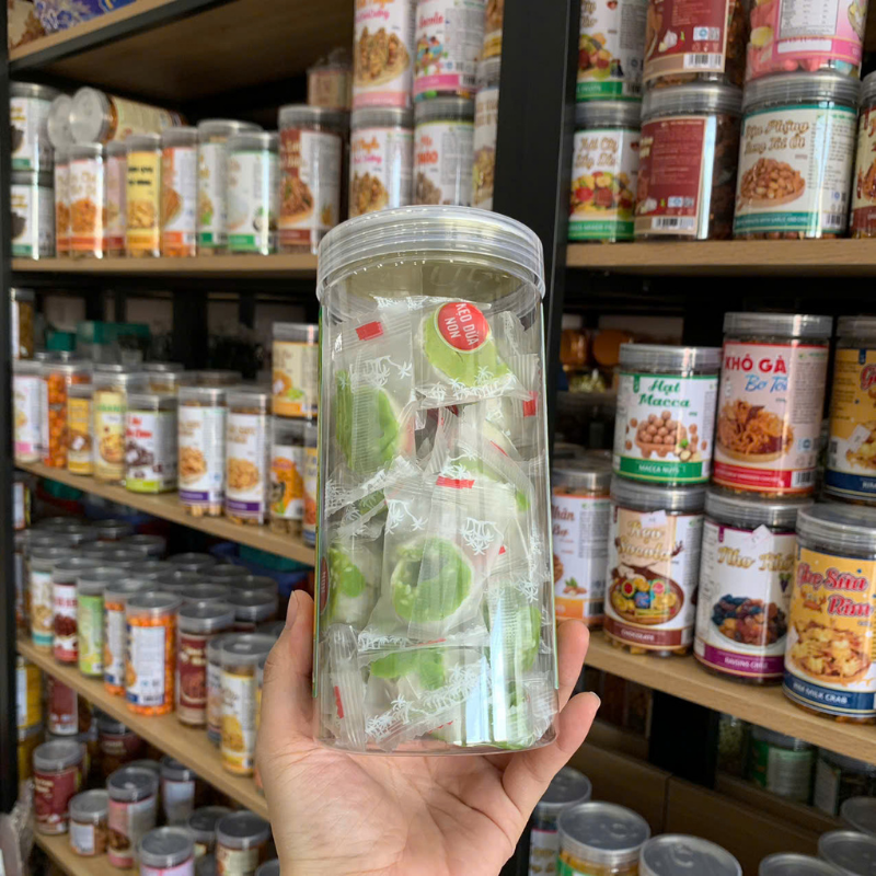 Kẹo Dừa Non Lá Dứa Thơm Ngon 300g - Hũ Pet 5 Kẹo Dừa Non Lá Dứa Thơm Ngon 300g - Hũ Pet