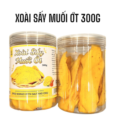 Xoài Sấy Dẻo Muối Ớt Thơm Ngon 300g - Hũ Pet - XSDMOHP300G