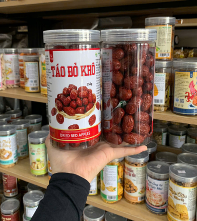 Táo Đỏ Khô Size Nhỏ 350g - Hộp Pet - TDKSNHP350G