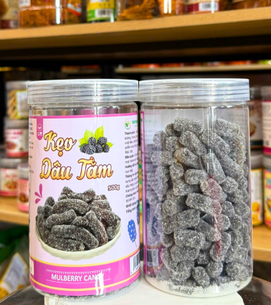 Kẹo Dâu Tằm Chua Ngọt 500g - Hộp Pet - KHDTCNHP500G