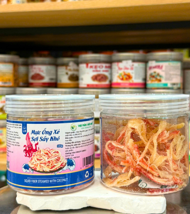 Mực Ống Xé Sợi Sấy Khô (Mực Dừa) Mini 100g - Hộp Pet - MOXSSKMDHP100G