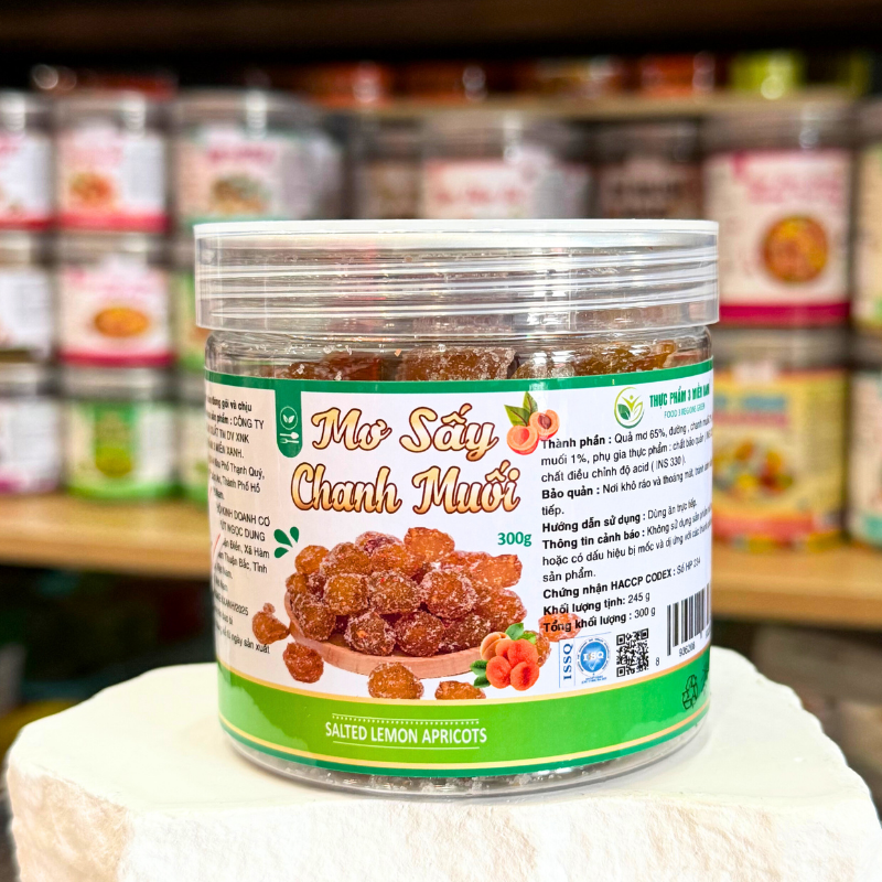 Mơ Sấy Chanh Muối Mini 300g - Hộp Pet 7 Mơ Sấy Chanh Muối Mini 300g - Hộp Pet