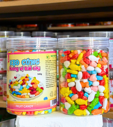 Kẹo Cứng Ngũ Sắc Hương Vị Trái Cây 500g - Hộp Pet - KCNSHVTCHP500G