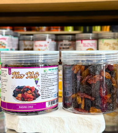 Nho Khô Chile 3 Màu Mini Thơm Ngon 250g - Hũ Pet - NKC3MMHP250G
