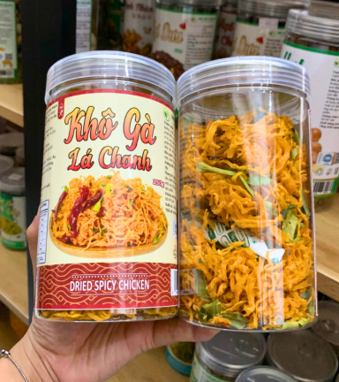 Khô Gà Lá Chanh Thơm Ngon 250g - Hũ Pet - KGLCHP250G