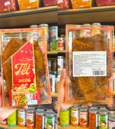 Khô Trâu Miếng Tẩm Vị Bò Thơm Ngon 400g - Hộp Chữ Nhật - KTMTVBHCN400G