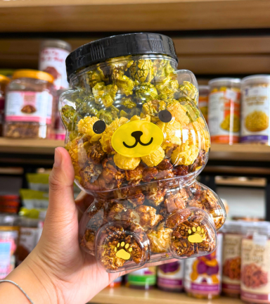 Bắp Rang Bơ Mix 3 Vị (Truyền Thống, Trà Xanh, Socola) 230g - Hộp Gấu Lớn - BRBM3VHGL230G