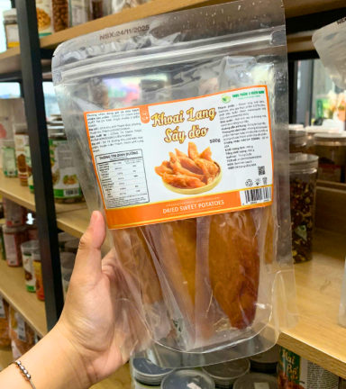 Khoai Lang Sấy Dẻo Thơm Ngon 500g - Túi Zip Trong - KLSDTZT500G