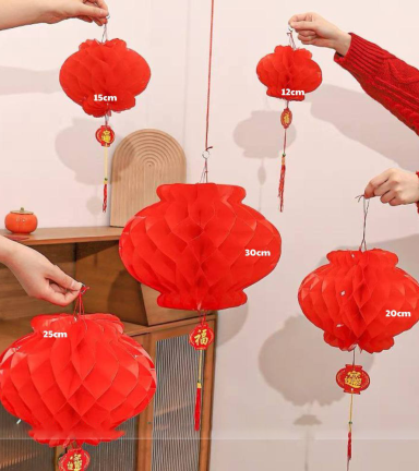 1 Bịt 10 LỒNG ĐÈN GIẤY( F20 / 15CM ) - 1BT10LNGN02