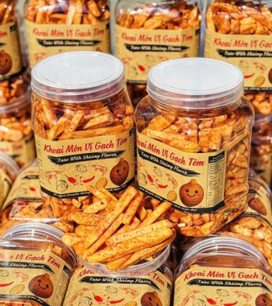 Khoai Môn Vị Gạch Tôm Hộp Vuông 500g - KHOAIMNVGCHTM