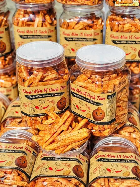 Khoai Môn Vị Gạch Tôm Hộp Vuông 500g 6 Khoai Môn Vị Gạch Tôm Hộp Vuông 500g