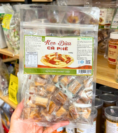 Kẹo Dừa Cà Phê Thơm Ngon 500g - Túi Zip - KDCPTZ500G