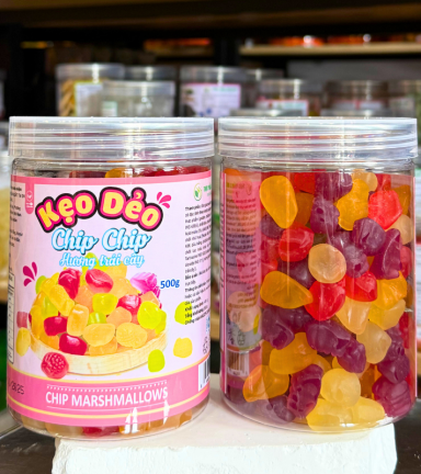 Kẹo Dẻo Chip Chip Hương Trái Cây 500g - Hộp Pet - KDCCHTCHP500G