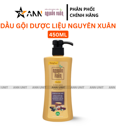 Dầu Gội Dược Liệu Nguyên Xuân Cho Tóc Dầu Bết 450ml - Chai Vàng Đậm - DGTDNXVD450