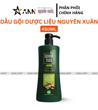 Dầu Gội Dược Liệu Nguyên Xuân Cho Tóc Hư Tổn 450ml - Xanh Lá Đậm - DGTDNXXLD450