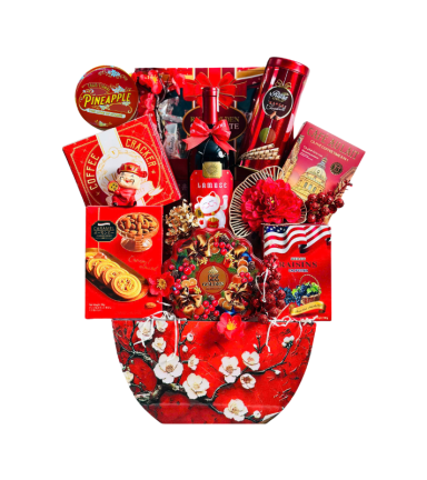 Hộp Quà Tết 3 Màu Đỏ Vàng Xanh – Quà Tặng Tết Sang Xịn – Quà Trang Trí Tết - QTTT44