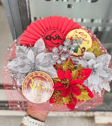 Set Tráp Trang Trí Tết - Mẹt Hoa Nhỏ Tết - STN02