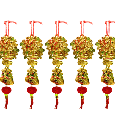 Túi 5 Dây Liễn Treo Túi Tiền Nơ Treo Cây Cảnh Trang Trí Tết - Móc Khóa Túi Thần Tài - TLN07