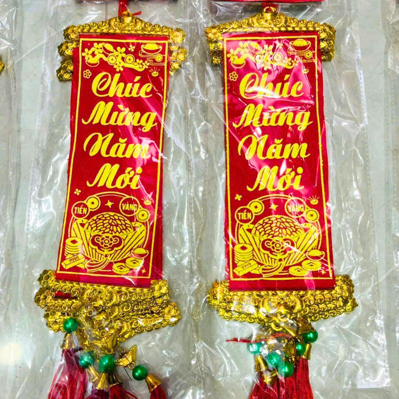 Set 5 Liễn Nhung Đỏ Trang Trí Tết - Liễn Câu Đối Đỏ Nhung Treo Cây Size Vừa 4 Set 5 Liễn Nhung Đỏ Trang Trí Tết - Liễn Câu Đối Đỏ Nhung Treo Cây Size Vừa