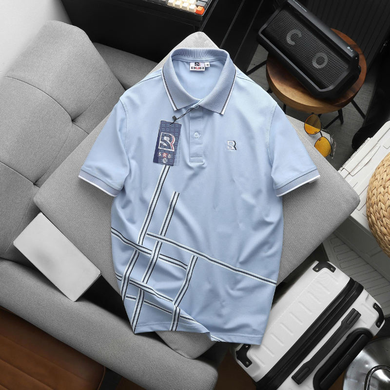 27601_11_20251211173052-1.png Áo Thun Nam Polo - Áo Thun Cổ Bẻ Nam Thêu Logo Chữ R Trước Ngực Và Phối Sọc Ở Vạt Áo Sang Trọng Có Big Size - CS294