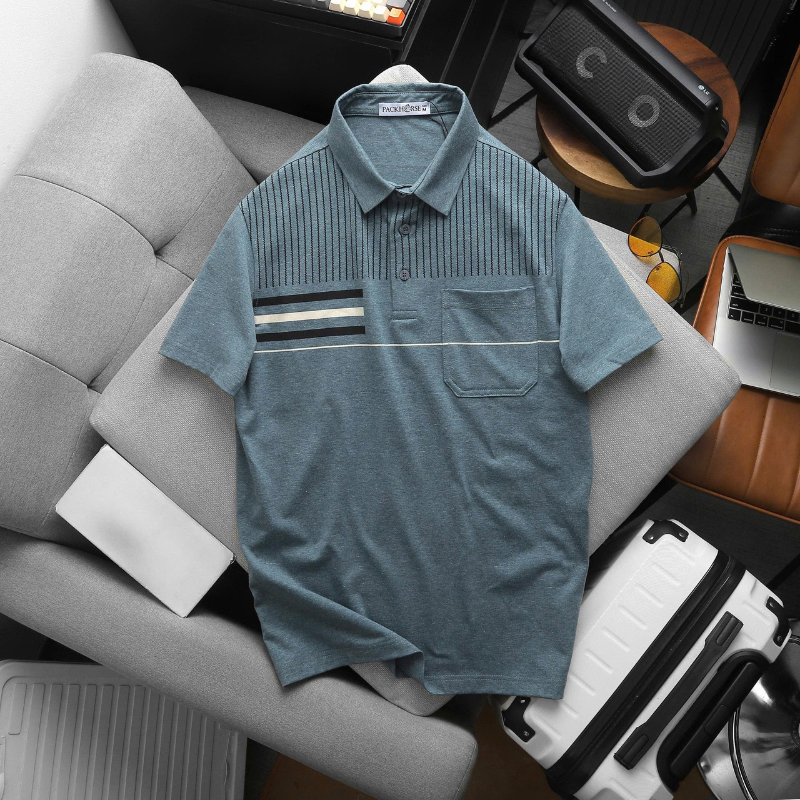 27602_18_20251211174953.png Áo Thun Nam Polo - Áo Thun Cổ Bẻ Nam Phối Sọc Có Túi Trước Ngực Sang Trọng Có Big Size - CS295