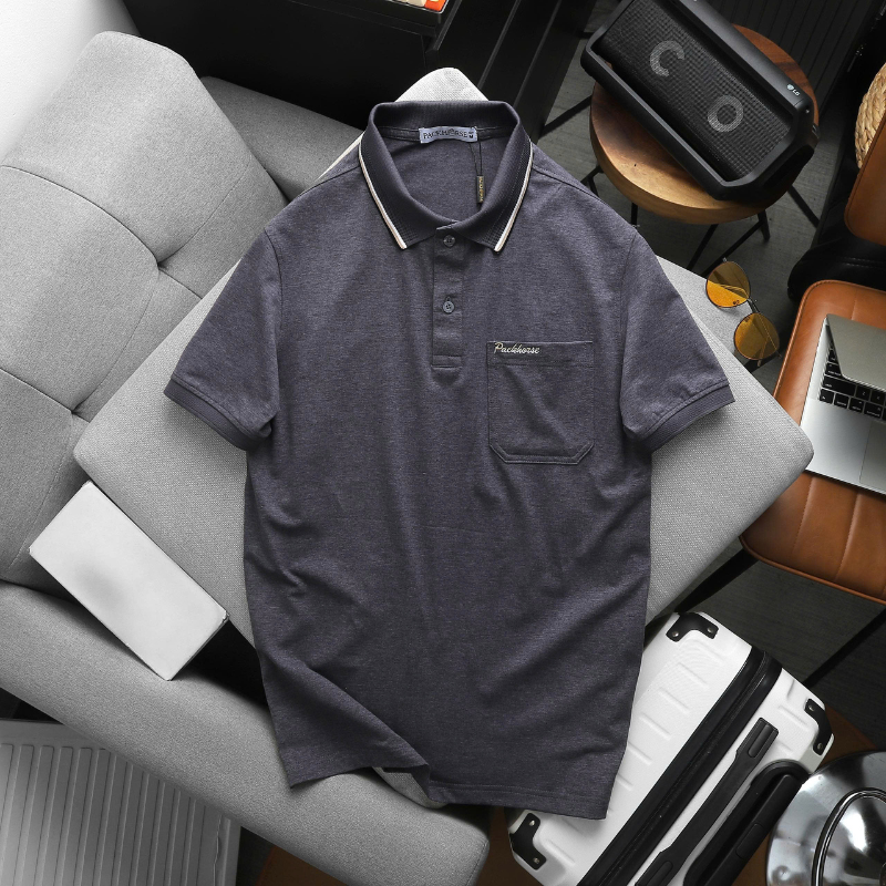 27603_10_20251211182259.png Áo Thun Nam Polo - Áo Thun Cổ Bẻ Nam Phối Sọc Ở Cổ Có Túi Trước Ngực Được Thêu Logo Chữ Paclehorse Sang Trọng Có Big Size - CS296