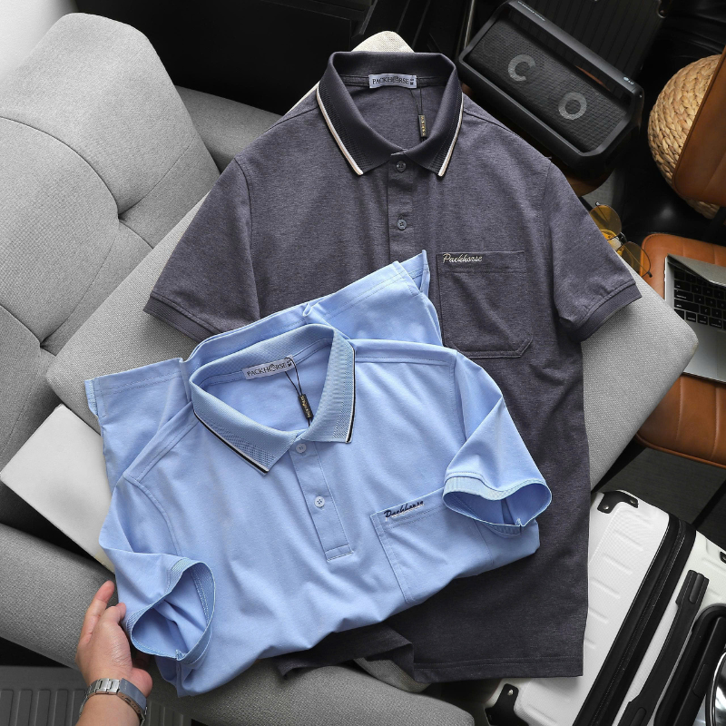 27603_20_20251211182306.png Áo Thun Nam Polo - Áo Thun Cổ Bẻ Nam Phối Sọc Ở Cổ Có Túi Trước Ngực Được Thêu Logo Chữ Paclehorse Sang Trọng Có Big Size - CS296