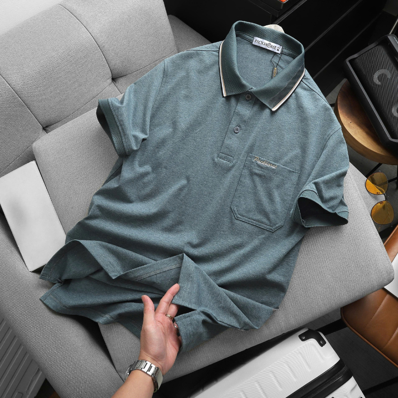 Áo Thun Nam Polo - Áo Thun Cổ Bẻ Nam Phối Sọc Ở Cổ Có Túi Trước Ngực Được Thêu Logo Chữ Paclehorse Sang Trọng Có Big Size 18 Áo Thun Nam Polo - Áo Thun Cổ Bẻ Nam Phối Sọc Ở Cổ Có Túi Trước Ngực Được Thêu Logo Chữ Paclehorse Sang Trọng Có Big Size