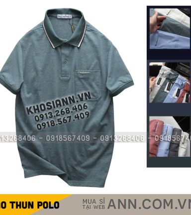 Áo Thun Nam Polo - Áo Thun Cổ Bẻ Nam Phối Sọc Ở Cổ Có Túi Trước Ngực Được Thêu Logo Chữ Paclehorse Sang Trọng Có Big Size - CS296