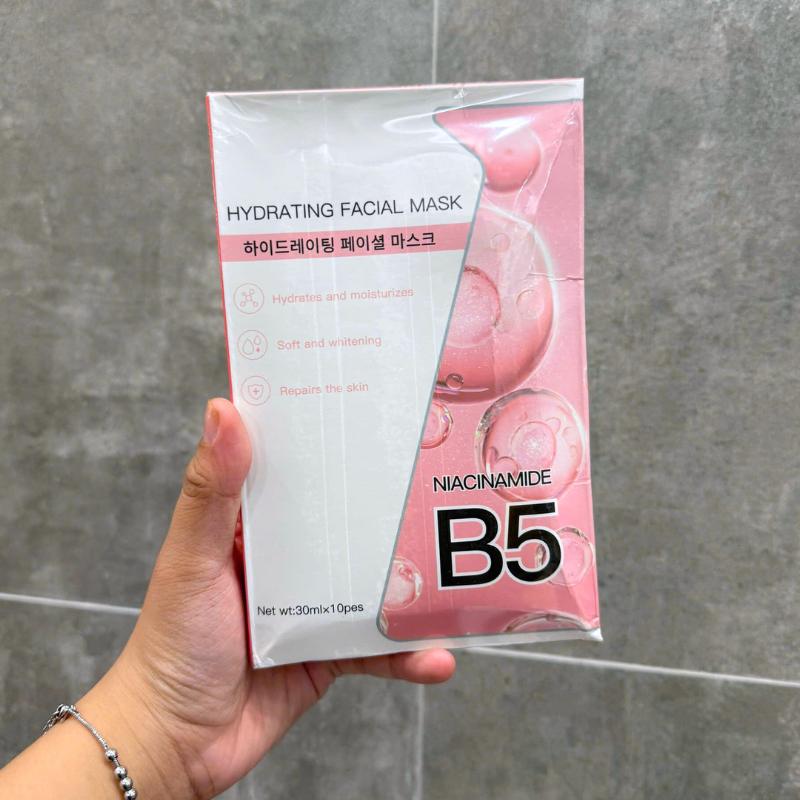 27607_14_20251212100528.png Hộp 10 Miếng Mặt Nạ B5 Hydrating Facial Mask Màu Hồng Cam - 8805079625848
