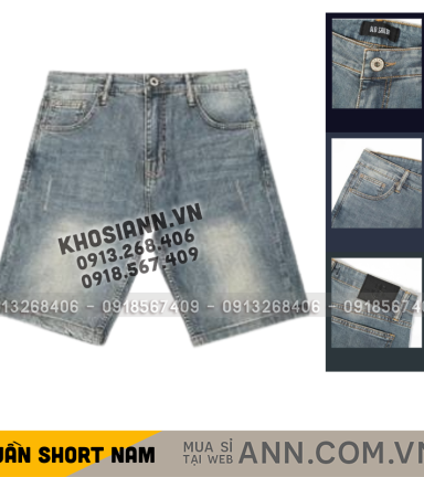 Quần Short Jeans Nam Denim Nam Diagonal Old Sailor - 7146 - QB449