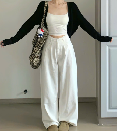 Quần Jeans Nữ Trơn Ống Rộng Vải Dày Mềm Không Co Giãn - QG291