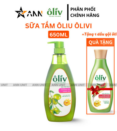Sữa Tắm Ôliu Ôliv 3x Dưỡng Ẩm 650ml Hồng - Tặng Dầu Gội Ôliu Giúp Giảm Gãy Rụng Tóc - 8935136865372